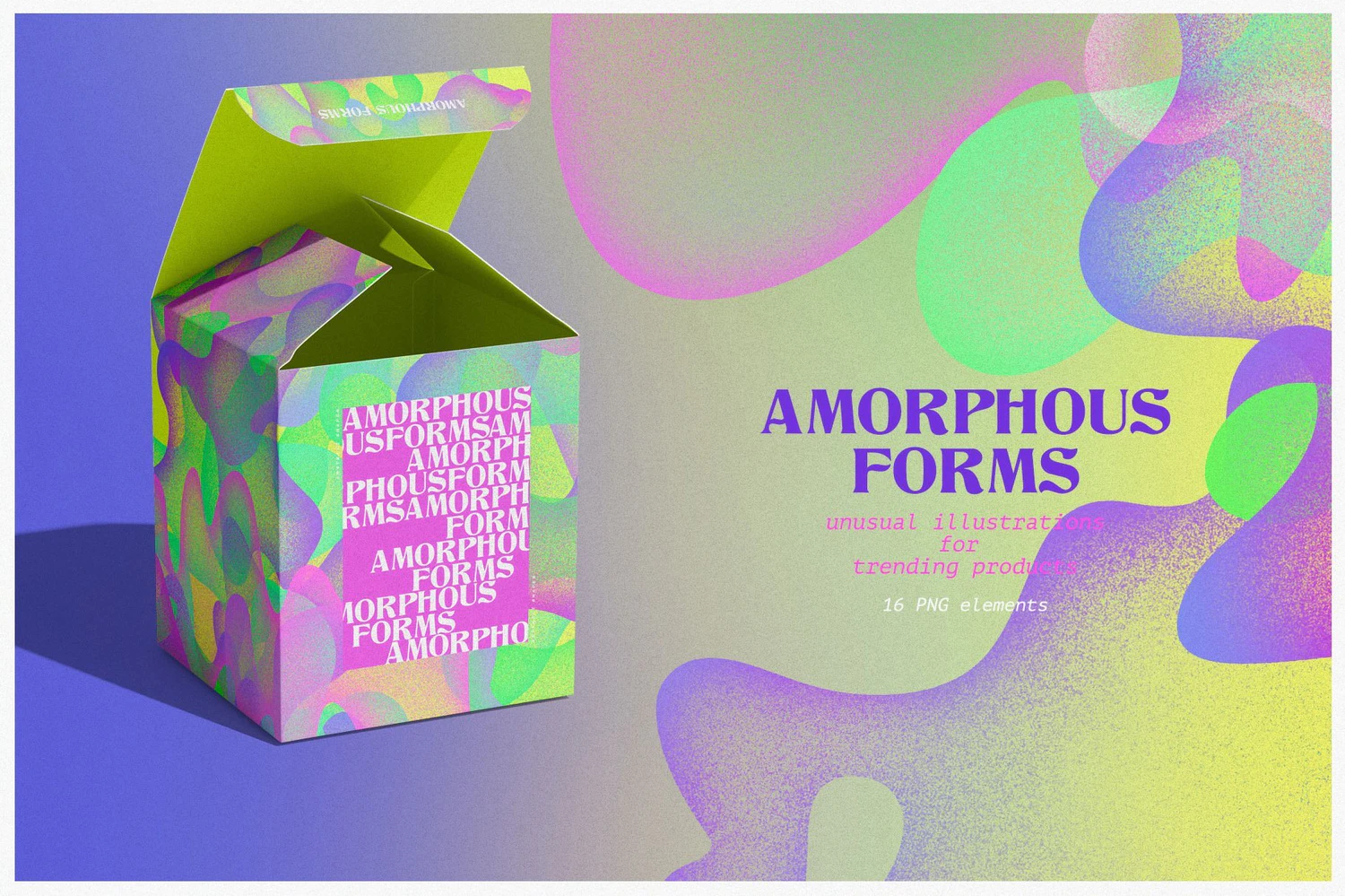 5399 3D渐变抽象图形元素和背景图素材-Amorphous Shapes-Amorphous Shapes@GOOODME.COM