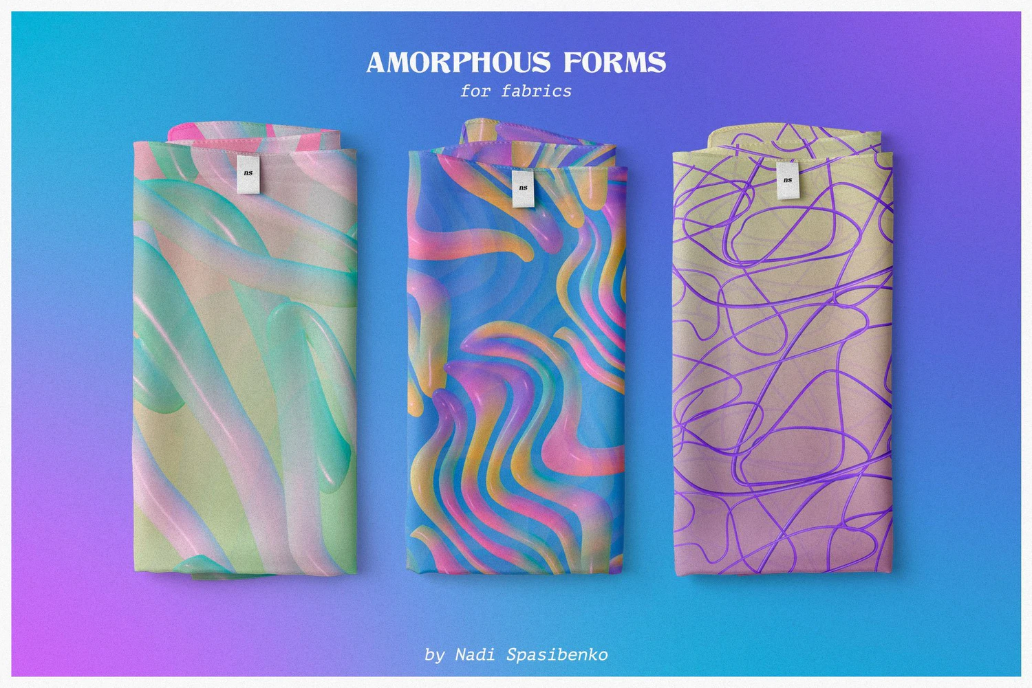 5399 3D渐变抽象图形元素和背景图素材-Amorphous Shapes-Amorphous Shapes@GOOODME.COM