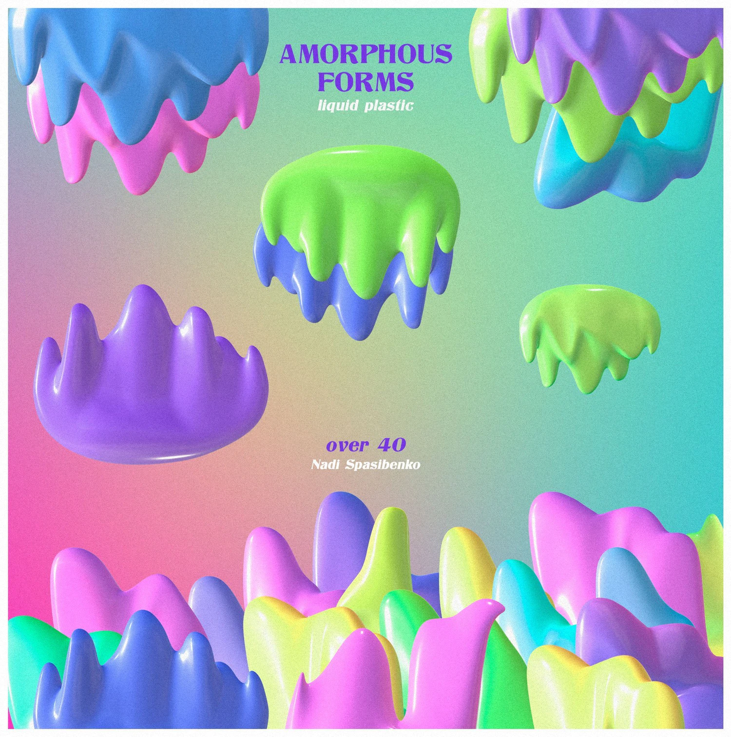 5399 3D渐变抽象图形元素和背景图素材-Amorphous Shapes-Amorphous Shapes@GOOODME.COM