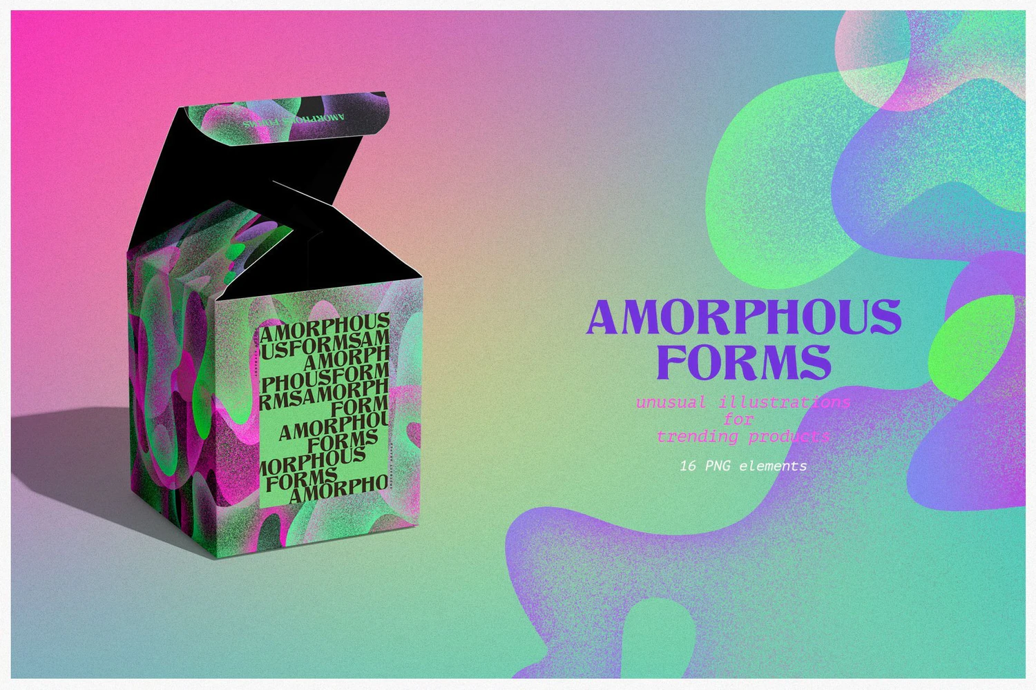 5399 3D渐变抽象图形元素和背景图素材-Amorphous Shapes-Amorphous Shapes@GOOODME.COM