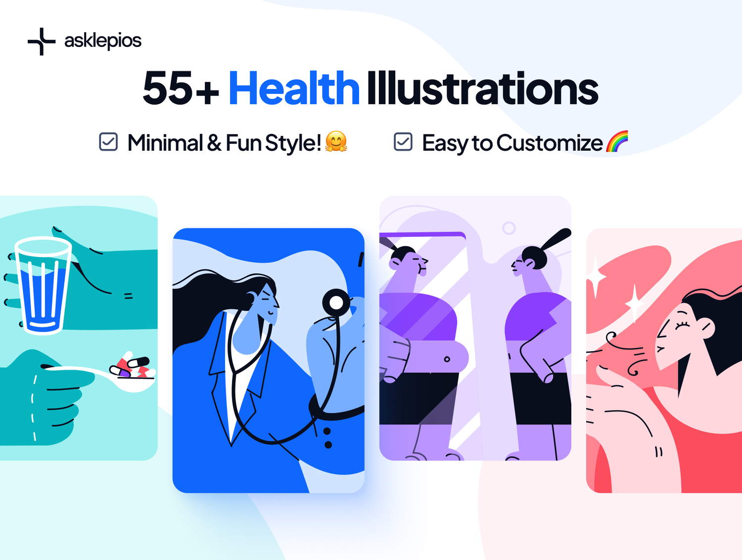 5452 ai人工智能医疗健康保健app ui界面设计模板 – asklepios UI Kit