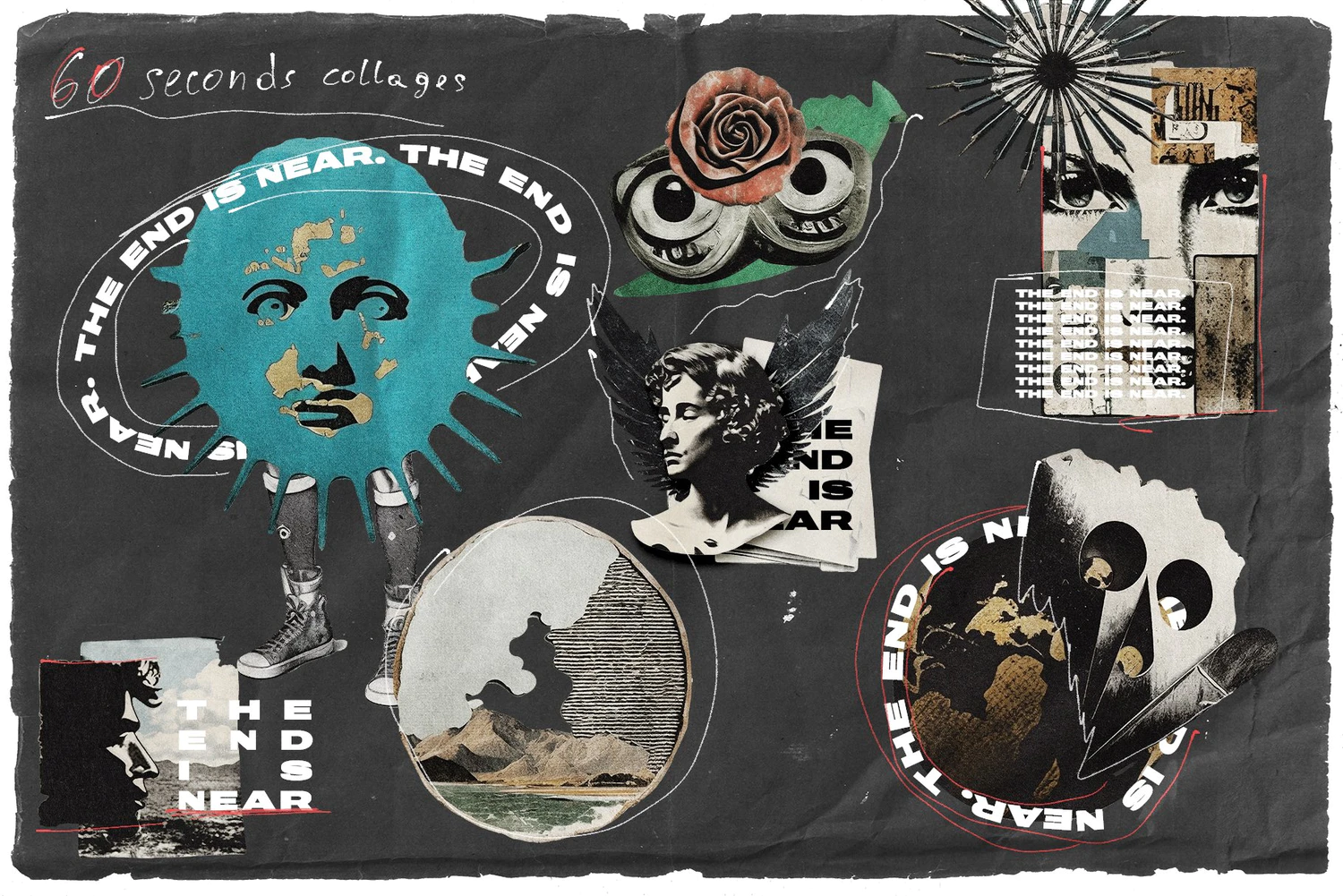 5508 复古街头前卫艺术叛逆精神的拼贴画素材集合包-Collage Cutouts Vol. 2