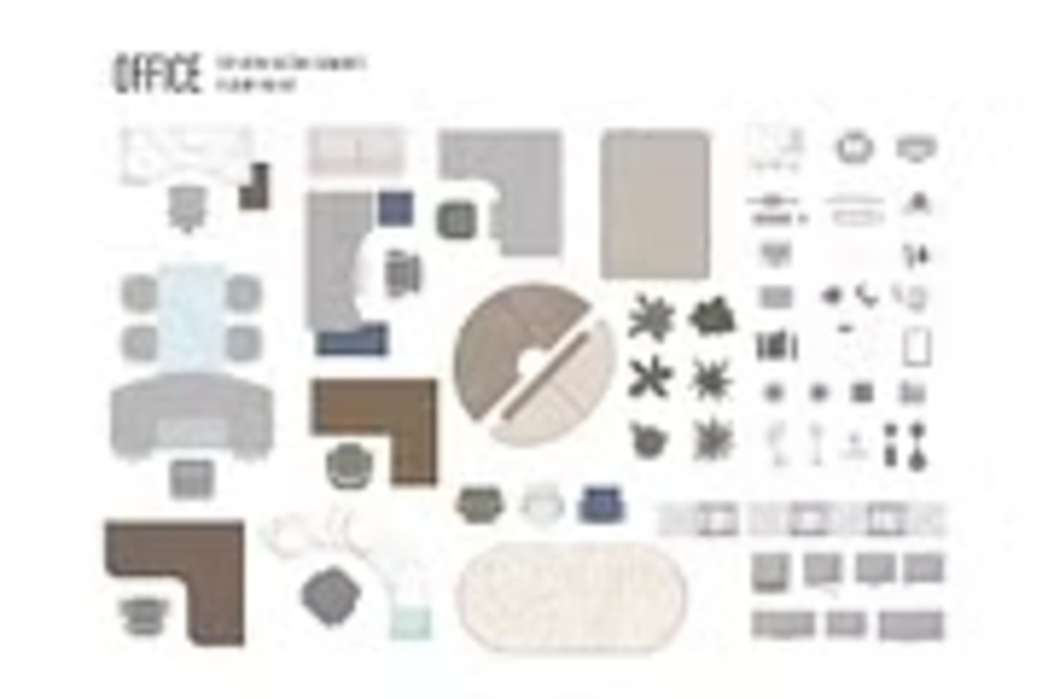 5510 室内设计平面布局效果图创作素材集合包 – Floor Plan Kit