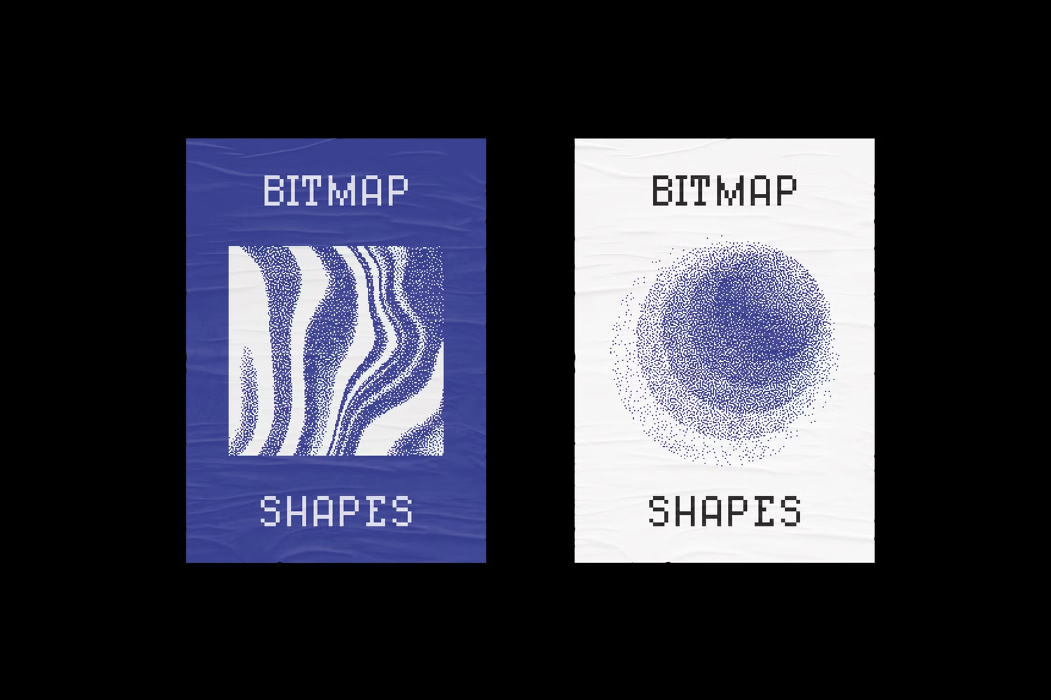 5517 抽象抖动位图形状图形元素素材 – Abstract Dithering Bitmap Shapes