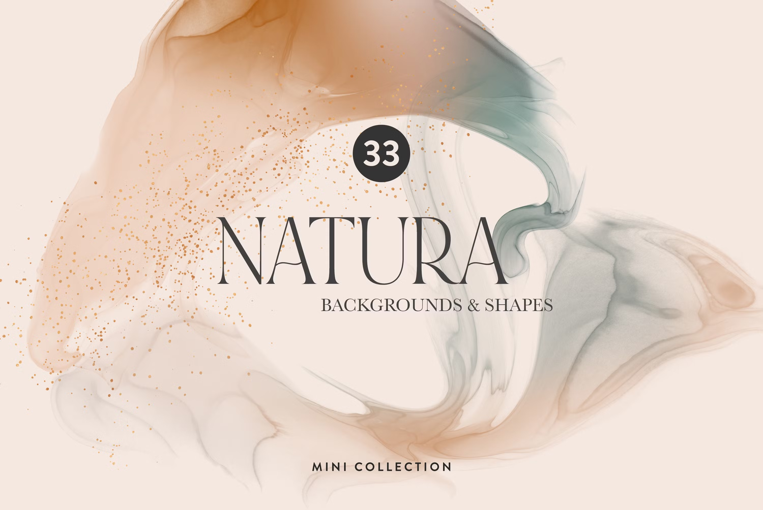 5548 美丽自然色调的抽象流动感背景和形状素材