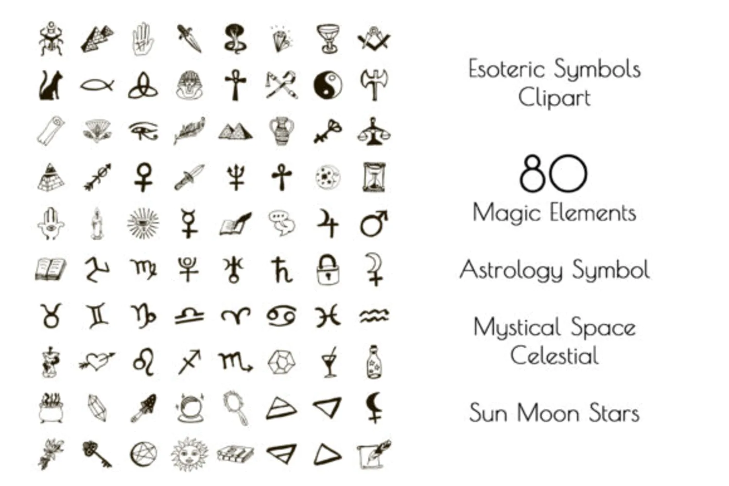 5566 神圣的魔法元素占星术矢量插画素材