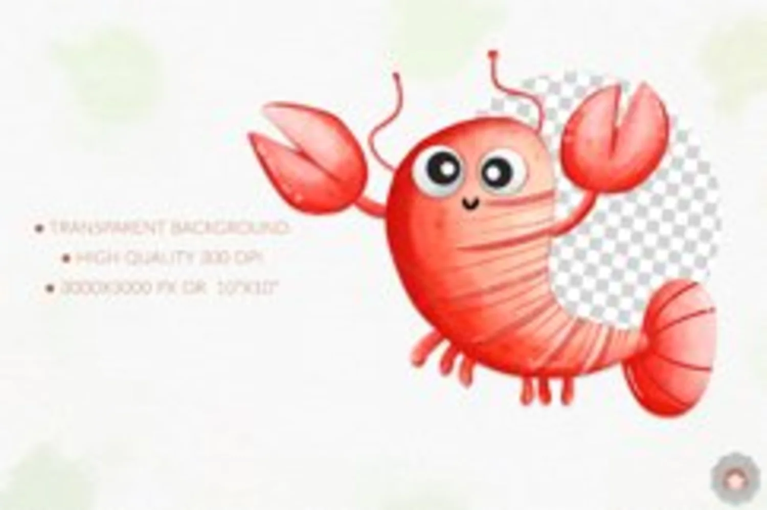 5588 可爱有趣的海底世界动植物主题水彩插画素材