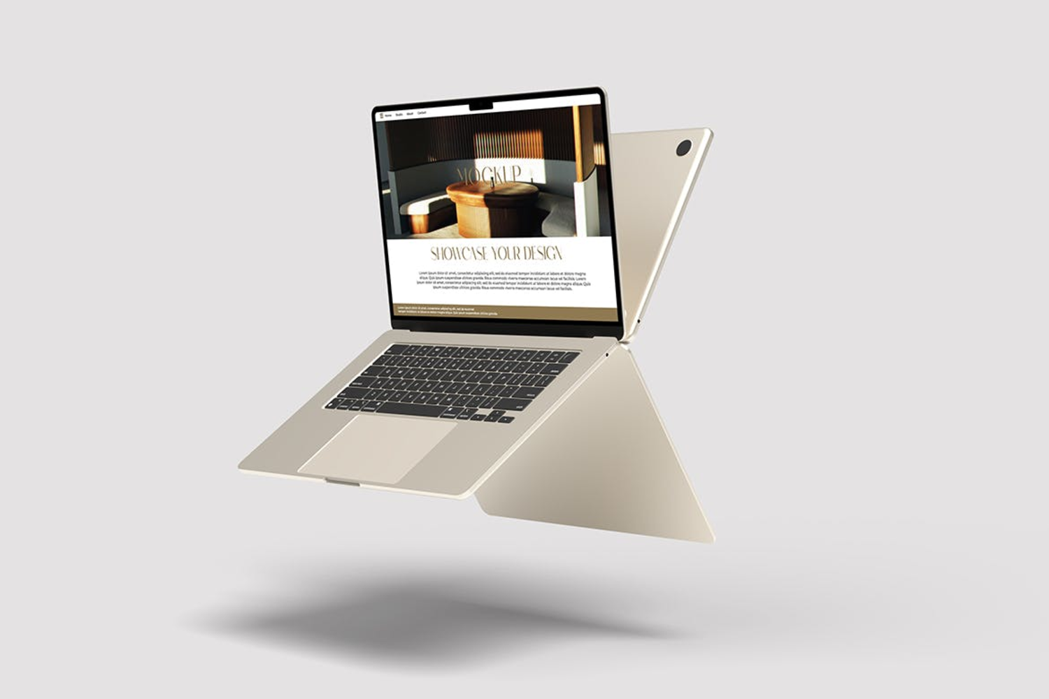 5641 6个不同角度苹果电脑MacBook Air 15英寸PSD样机素材