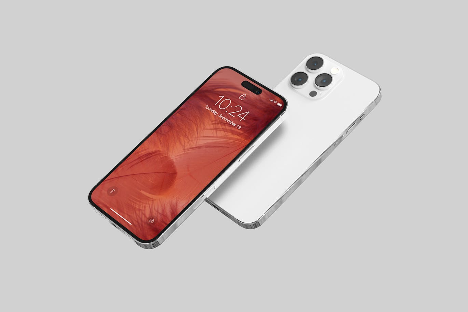 5651 6个银色iPhone 14 Pro Max手机样机PSD素材包