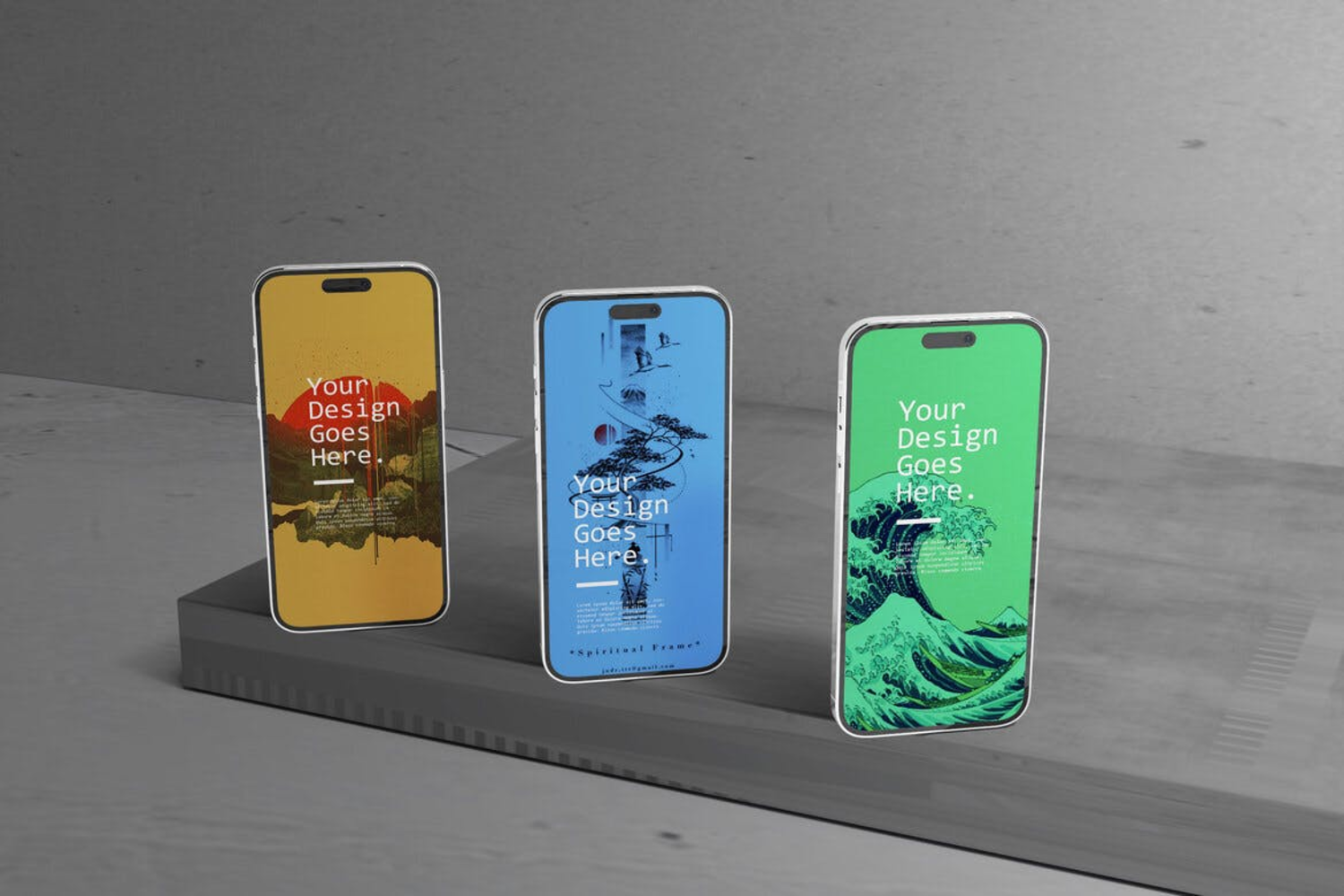 5684 3部手机组合样机-triple-phone-mockup