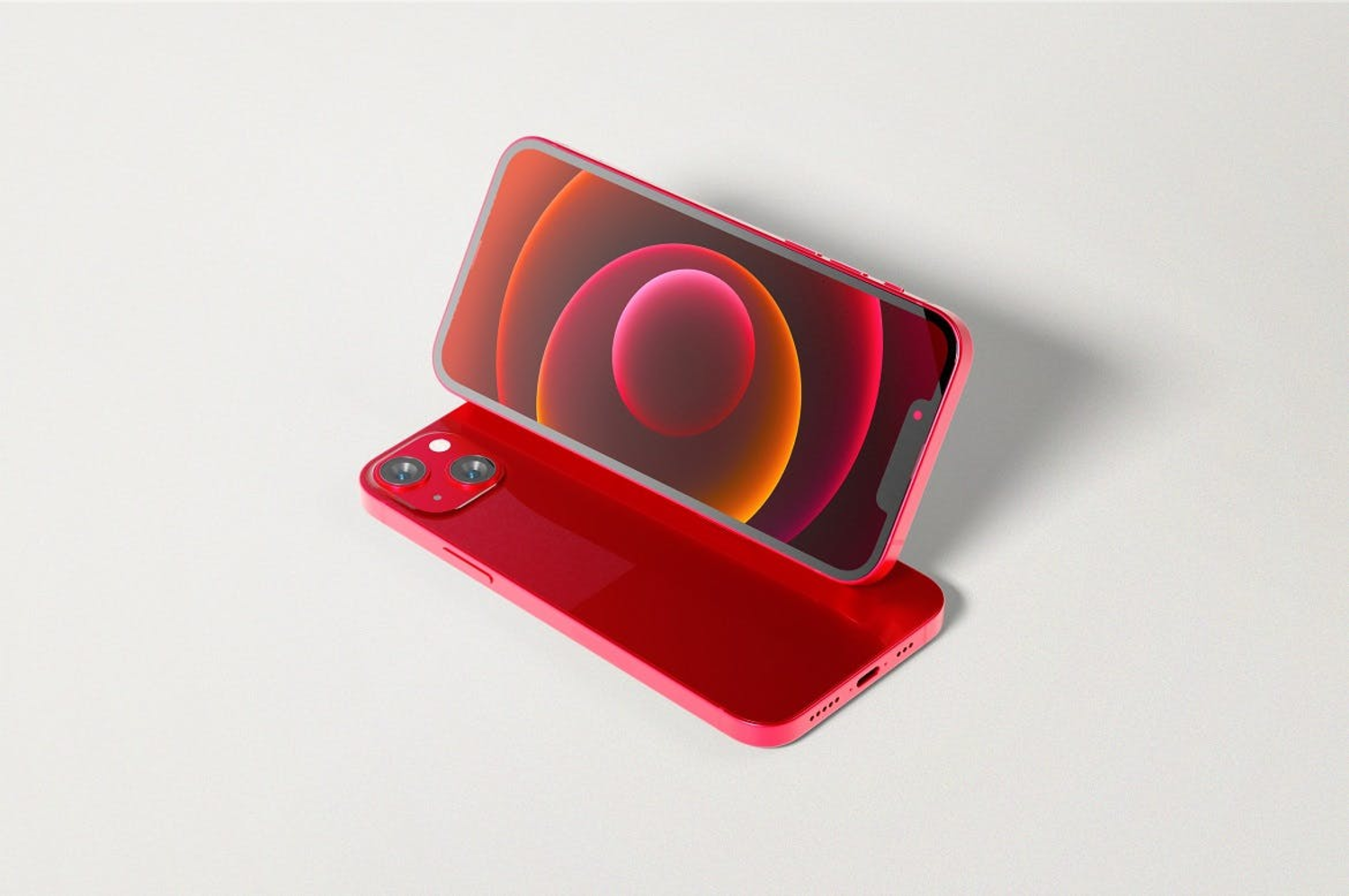 5699 红色iPhone 13手机模型样机