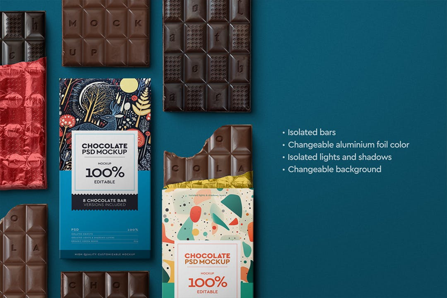 5711 巧克力棒样机包装-Chocolate-Bar-Mockup-Packaging