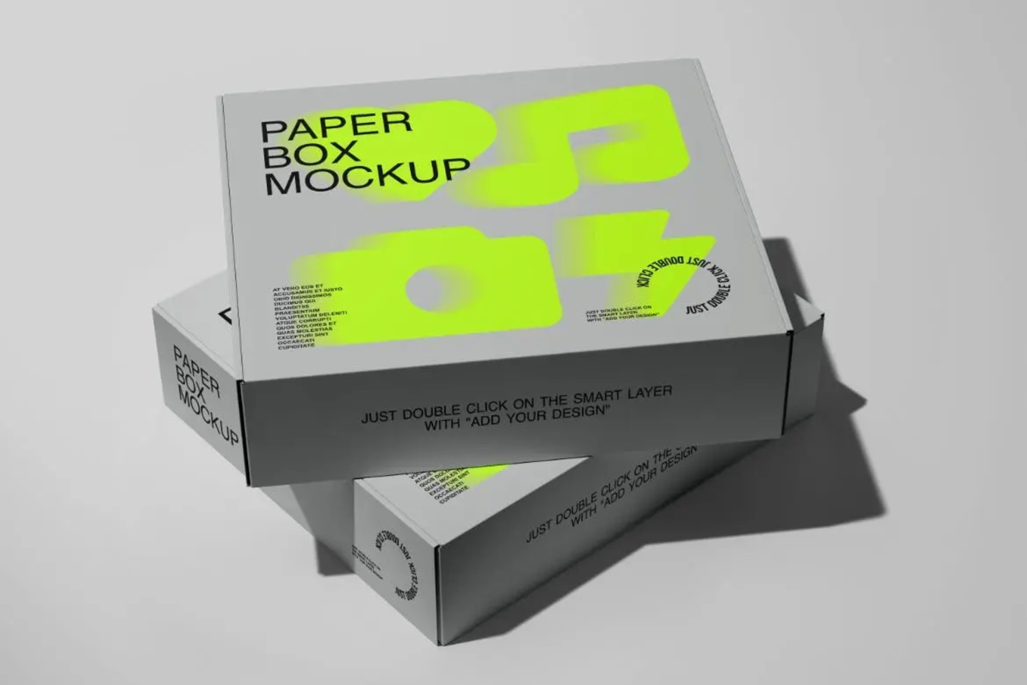 5732 高级灰纸盒外观包装设计PSD样机素材