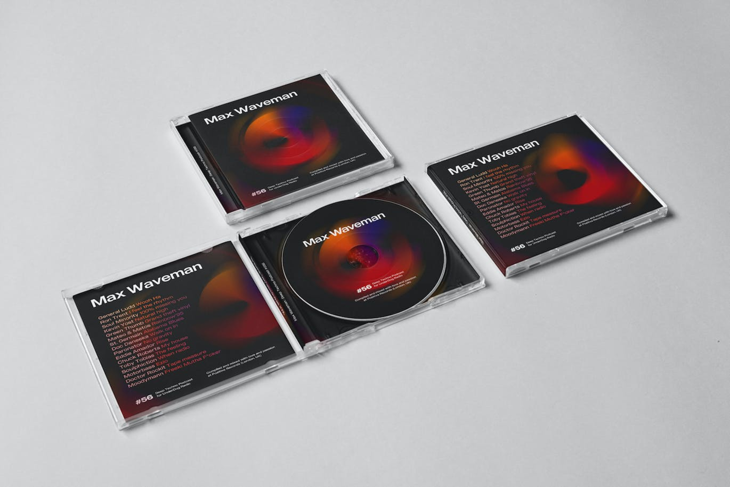 5762 时尚高端DJ CD光盘光碟包装设计VI样机展示模型mockups