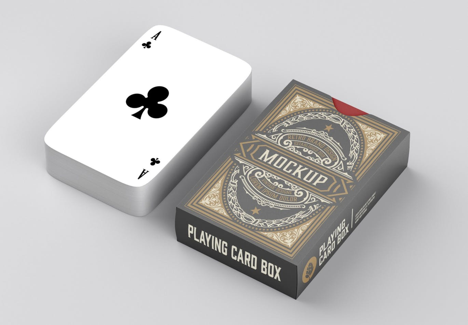 5791 高品质的桥牌扑克包装设计VI样机展示模型