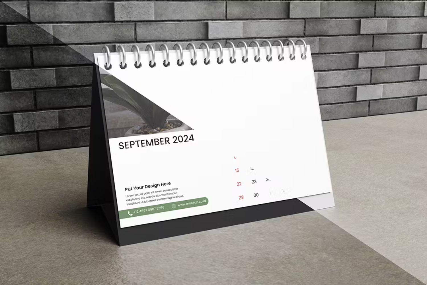 5805 简约桌面日历模型设计素材样机-Desk Calendar Mockup