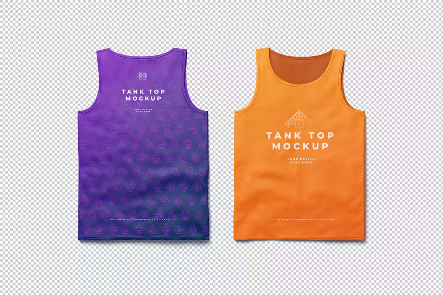 5809 创意设计背心前后视图PSD样机-Tank Top Mockup