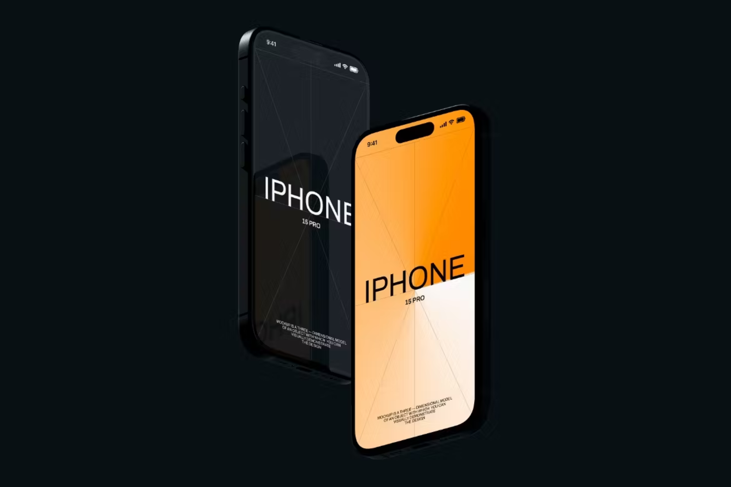 5814 Black iPhone 15 Pro手机模型设计展示 PSD 样机素材模板