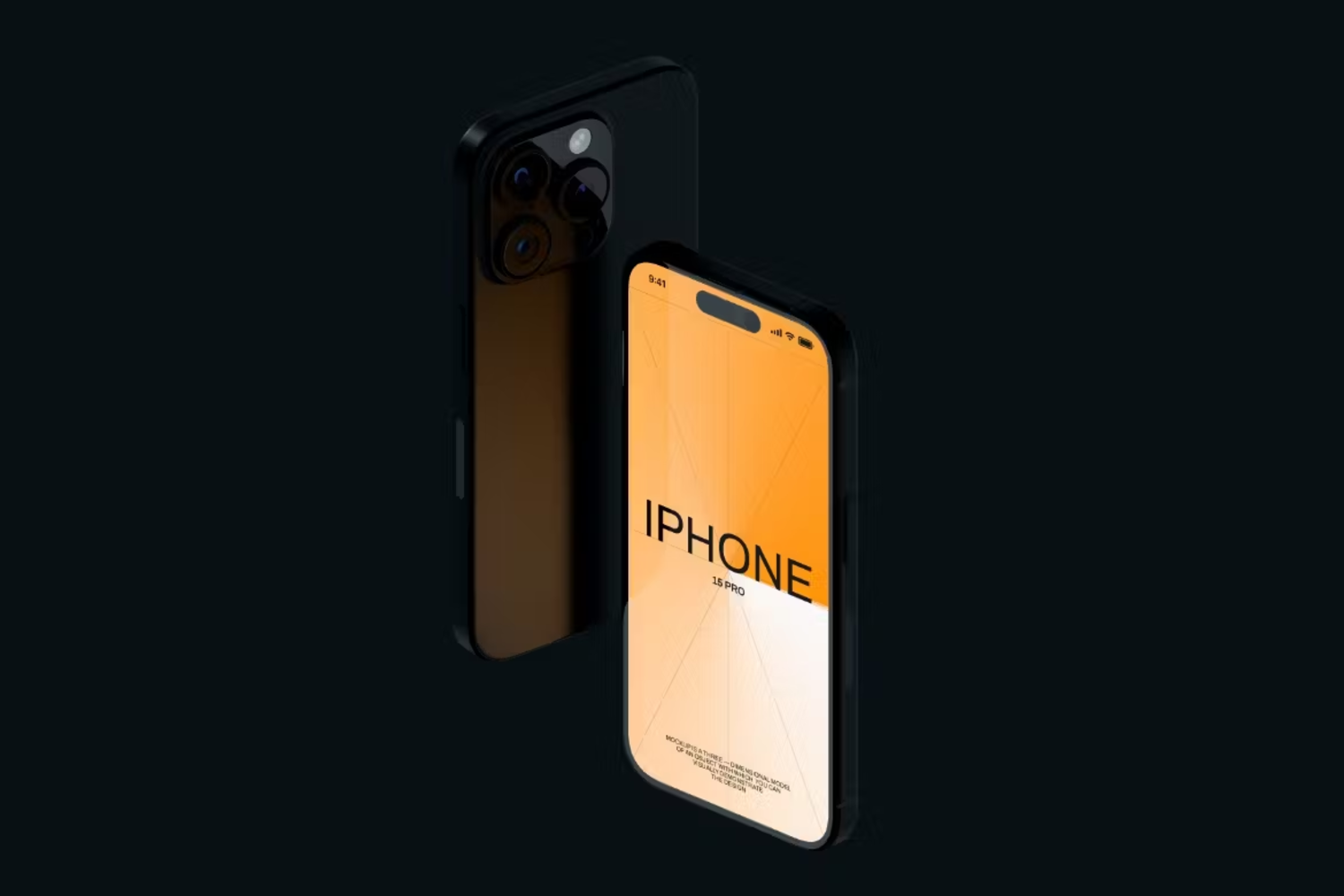 5814 Black iPhone 15 Pro手机模型设计展示 PSD 样机素材模板