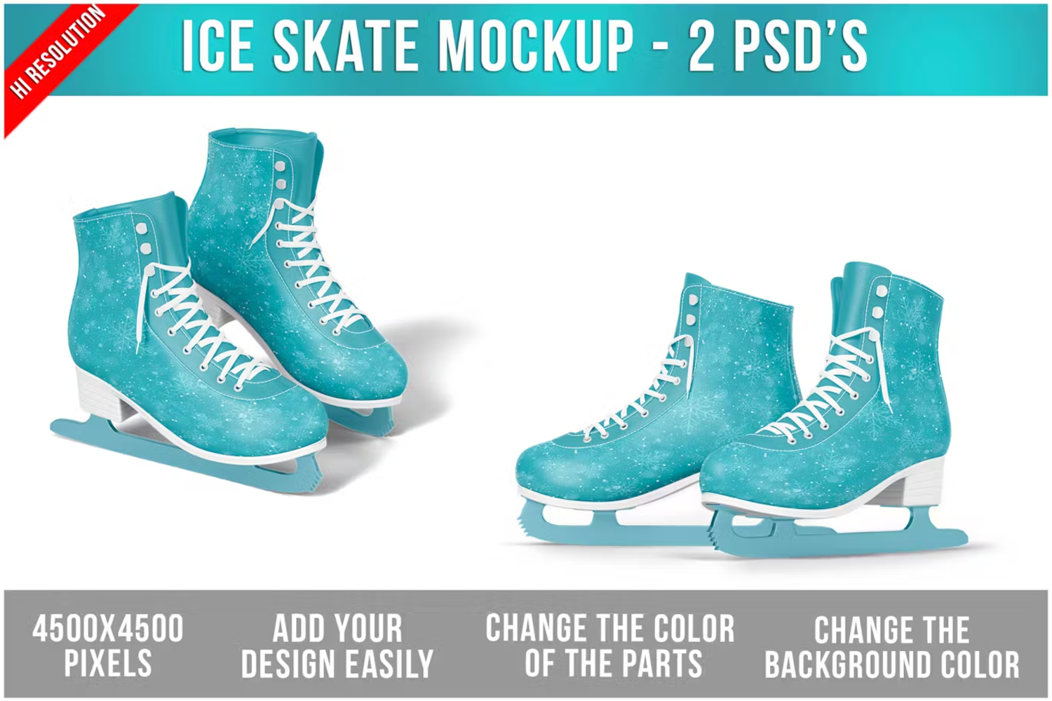 5817 创意设计溜冰鞋多用途模板样机-Ice Skate Mockup