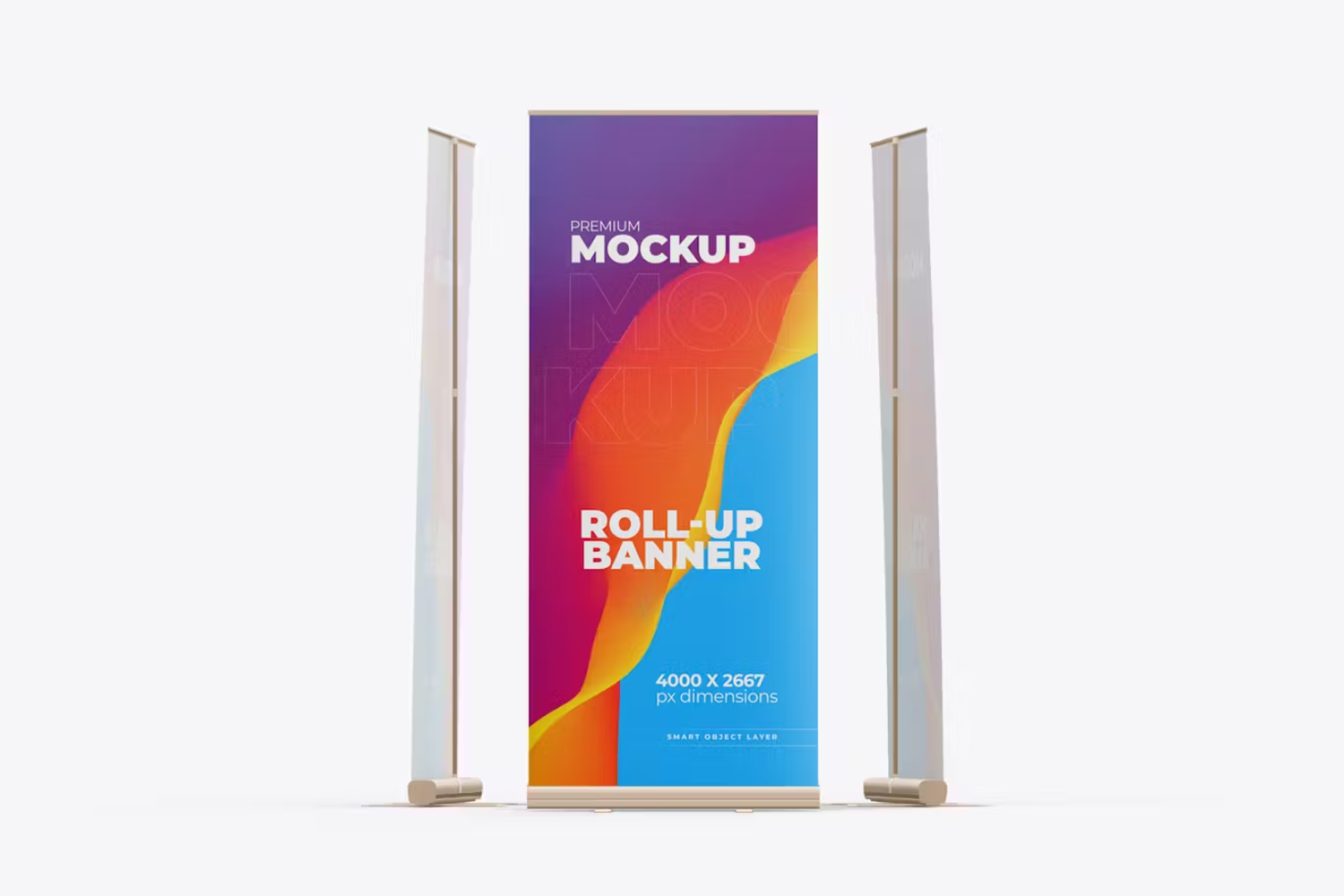 5823 多彩展览易拉宝模拟效果图PSD素材-Roll-Up Banner Mockup