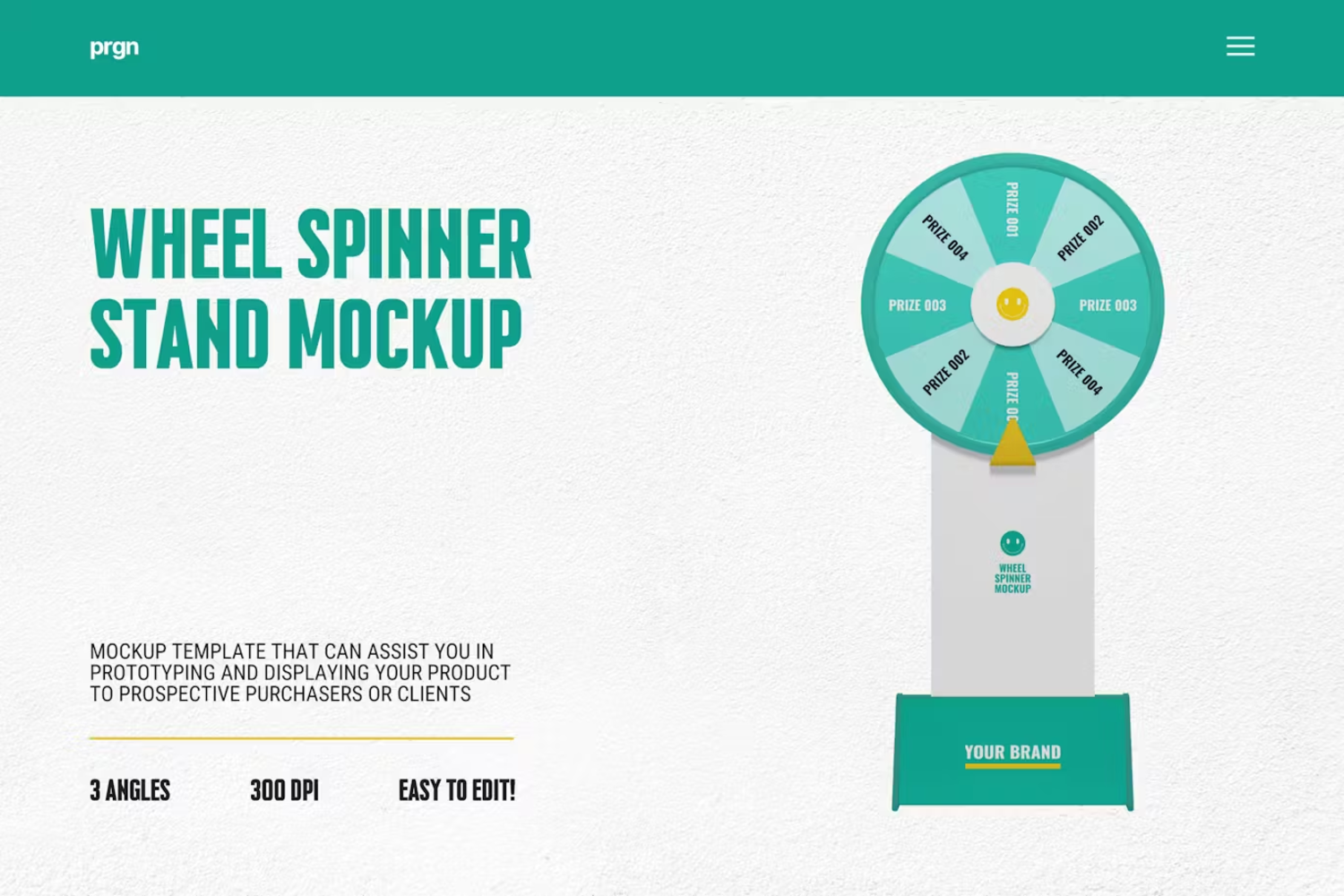 5824 逼真旋转模型展示支架样机-Wheel Spinner Stand Mockup