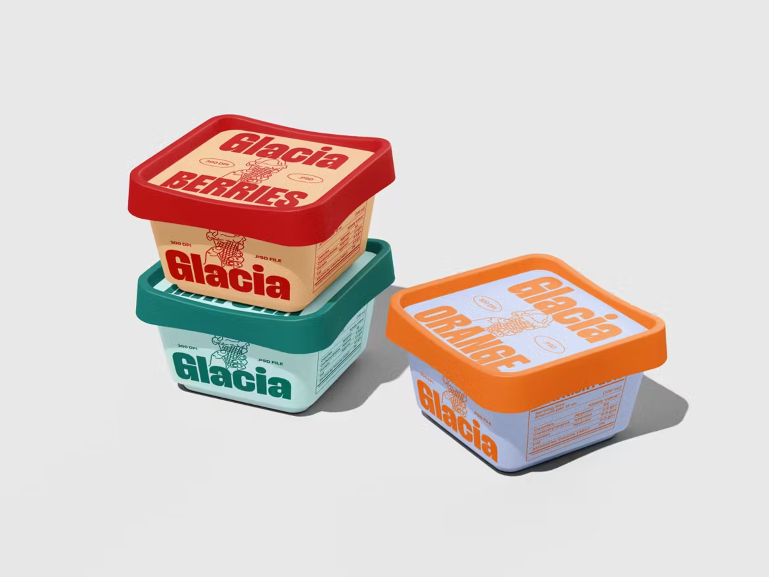 5831 多彩樱桃冰淇淋杯模型样机-Ice Cream Cup Mockup