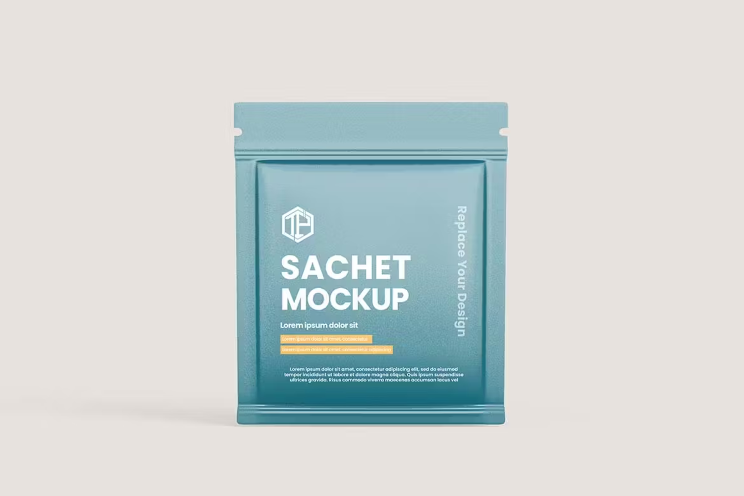 5844 简约创意纸质食品外卖打包平面设计展示PSD样机-Square Sachet Mockup