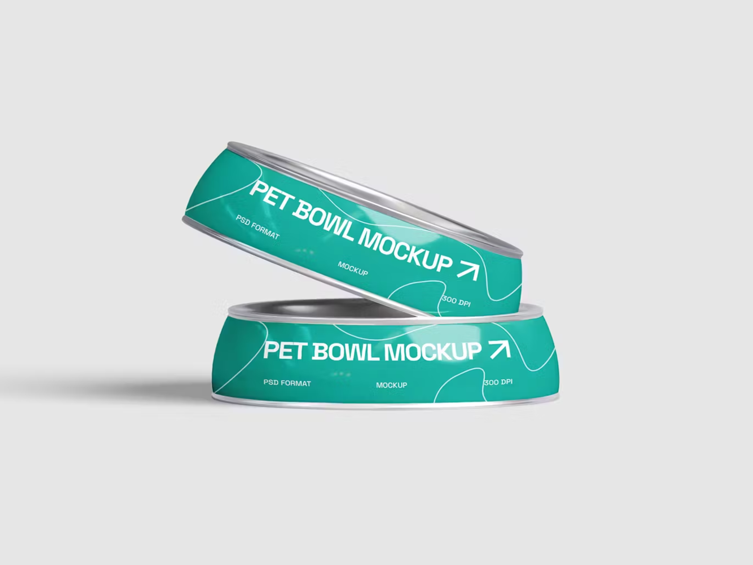 5847 高质量宠物食品碗模型样机-Pet Food Bowl Mockup