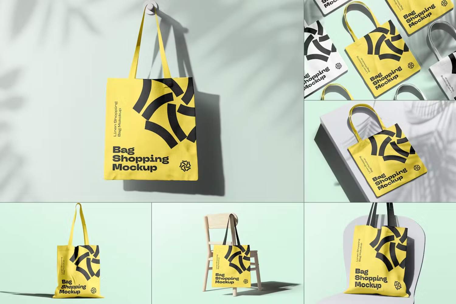 5851 多彩购物袋模型展示设计PSD样机-Shopping Bag Mock-up