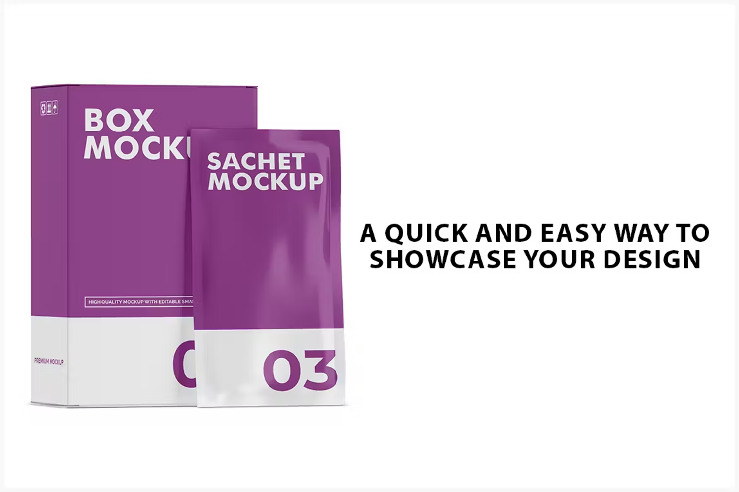 5859 创新设计盒装模拟袋子展示模板样机-Sachet with Box Mockup