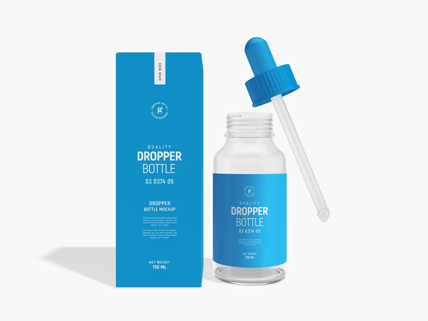 5868 高清透明玻璃滴管瓶包装模型样机-Transparent Glass Dropper Bottle Packaging Mockups