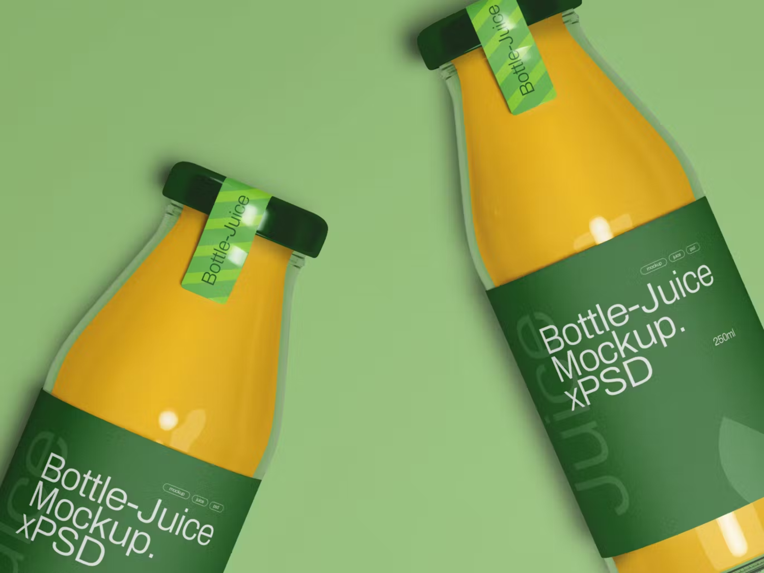 5872 高级玻璃罐果汁样机模板-Bottle Juice Mockup