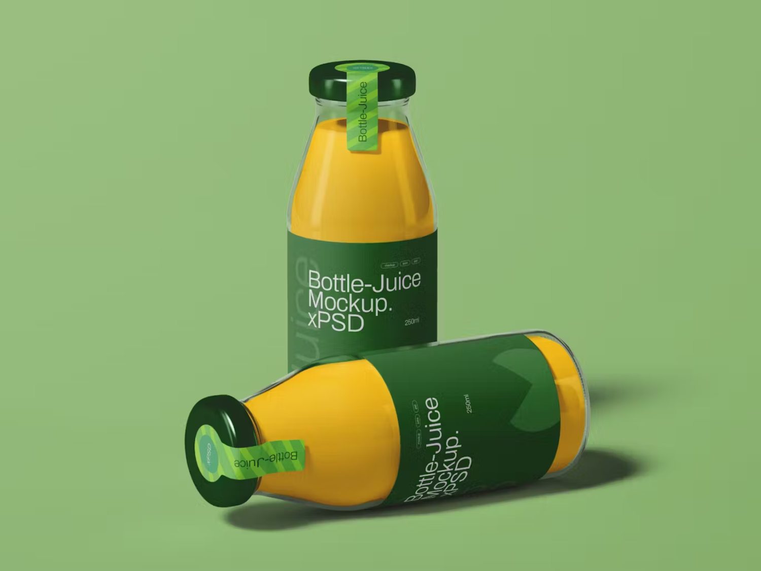 5872 高级玻璃罐果汁样机模板-Bottle Juice Mockup