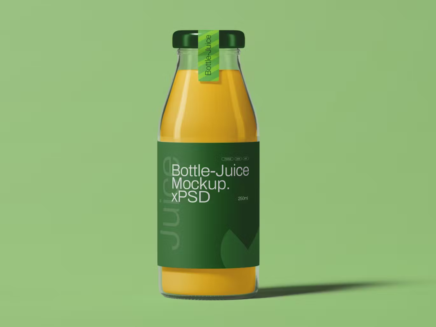 5872 高级玻璃罐果汁样机模板-Bottle Juice Mockup