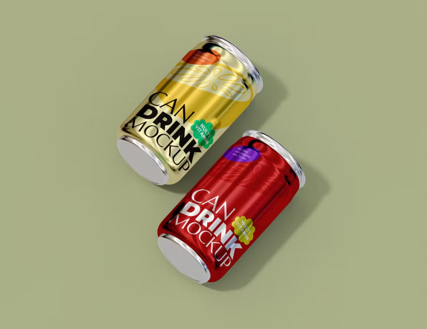 5874 创意独特高清饮料罐模型展示样机-Drink Can Product Mock-ups