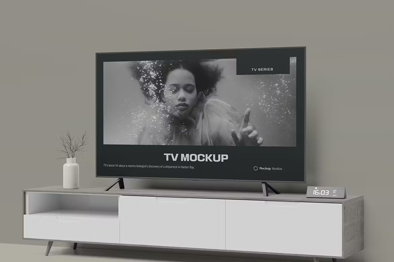 5877 创意电视实际展示样机-TV Mockup