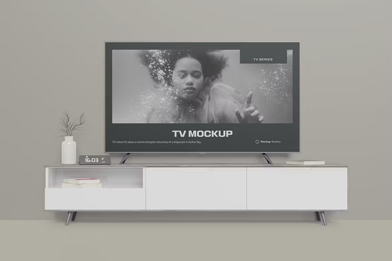 5877 创意电视实际展示样机-TV Mockup