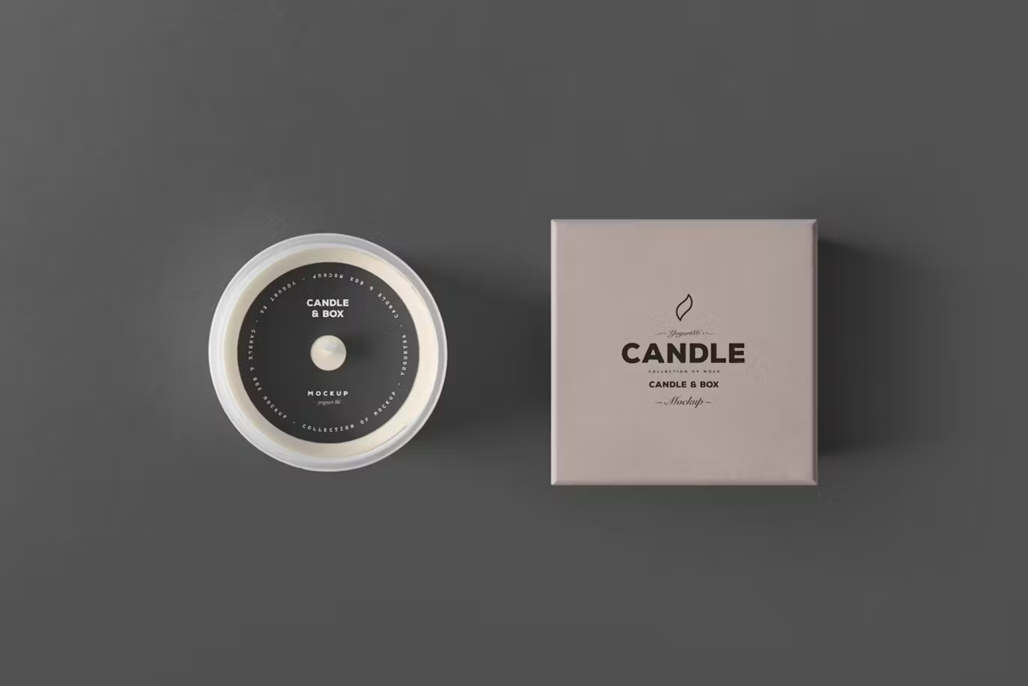 5889 真实效果蜡烛礼盒模型样机-Candle & Box Mock-up