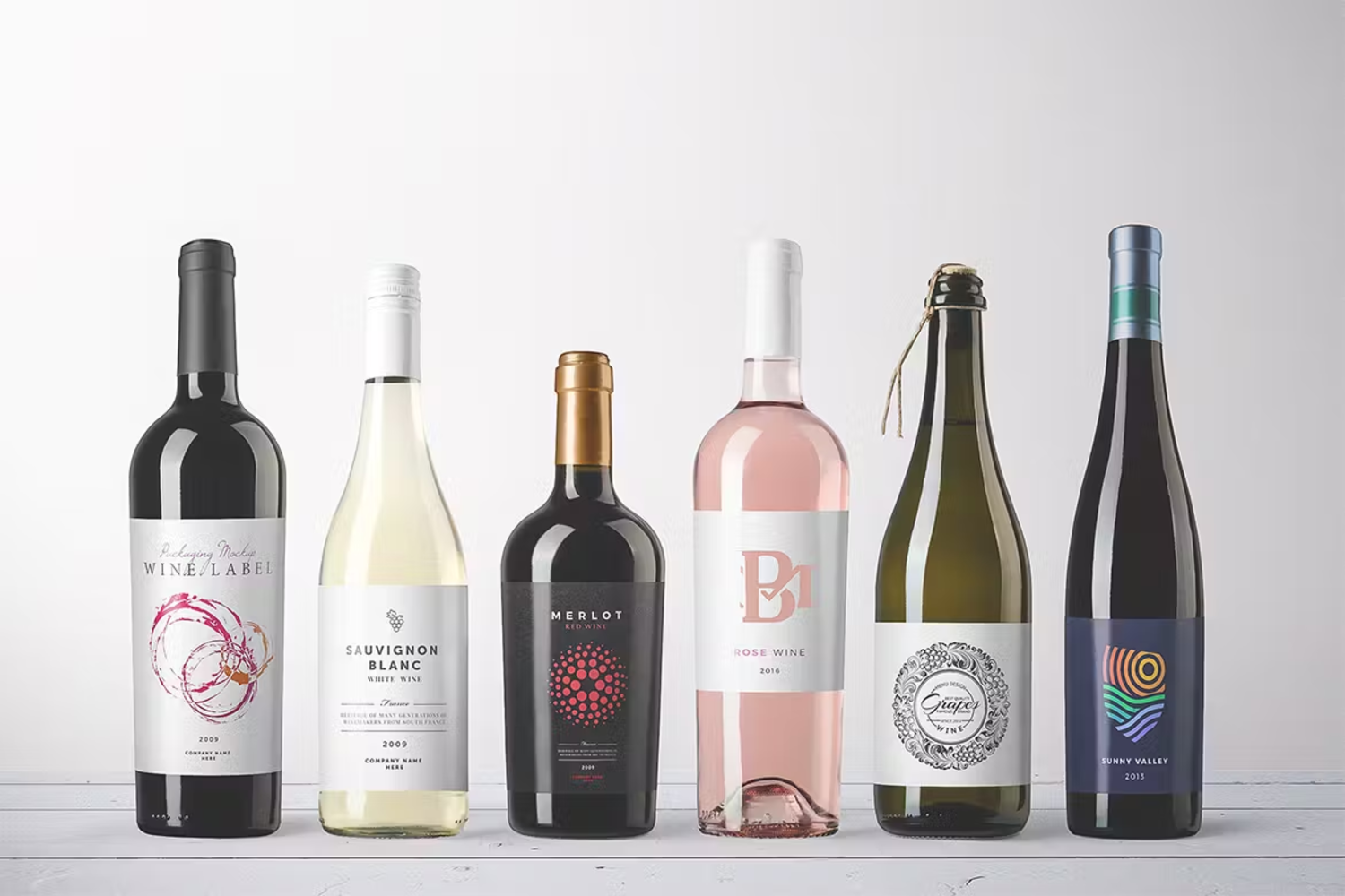 5897 多款红酒瓶模型样机-Wine Bottles Mockups