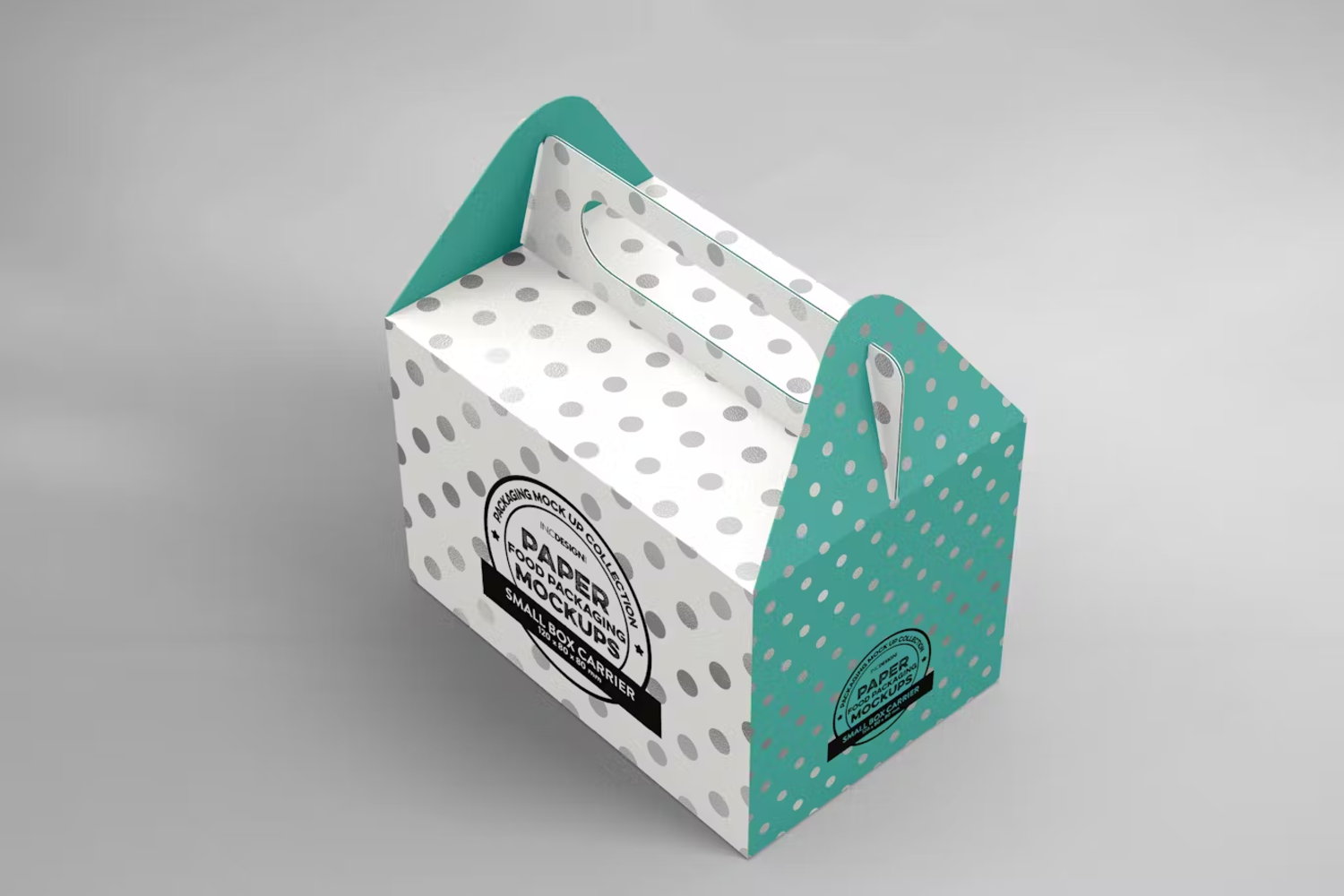 5900 简约小蛋糕盒承载包装模型样机-Small Cake Box Carrier Packaging Mockup