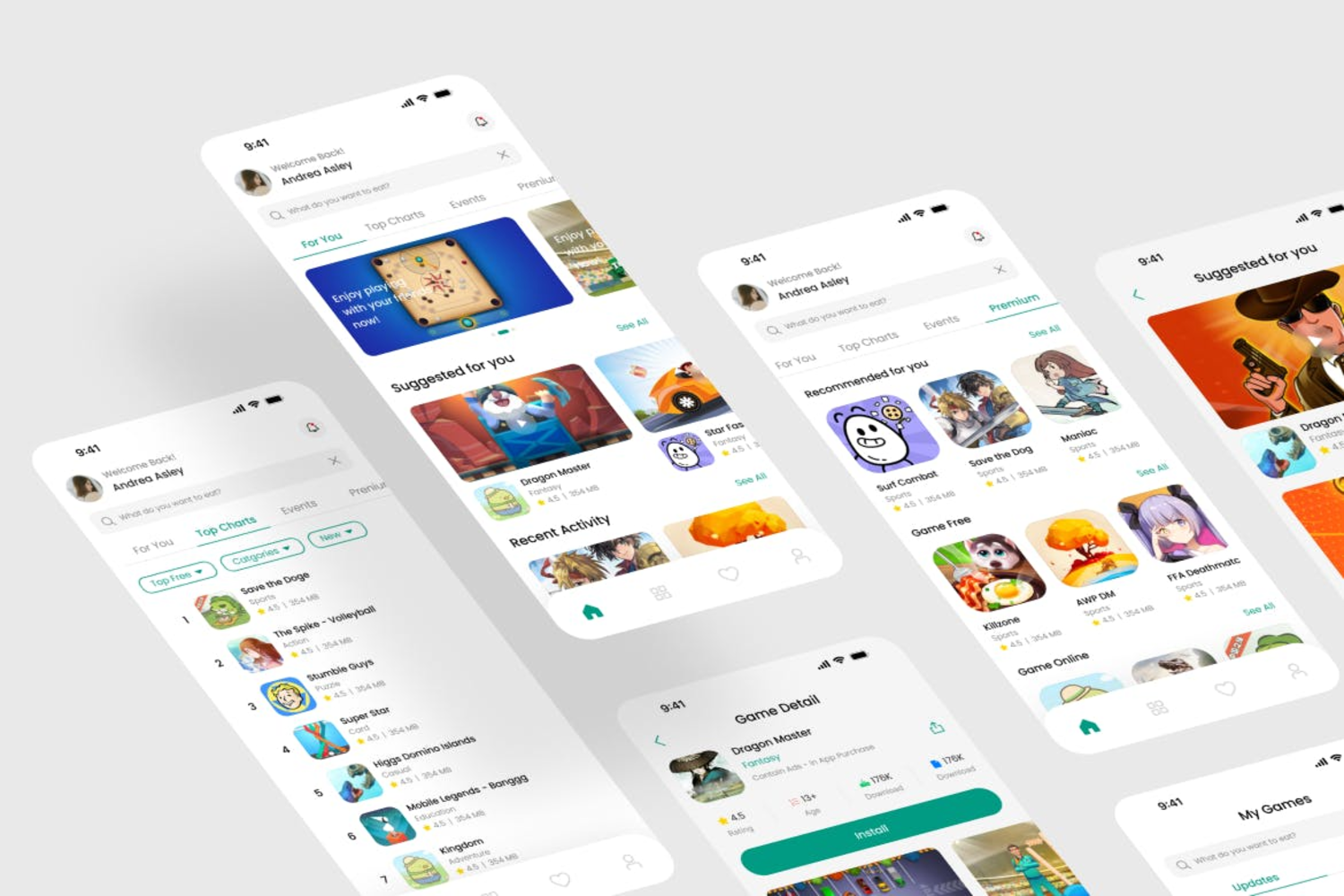 5901 手机游戏商店应用App UI Kit