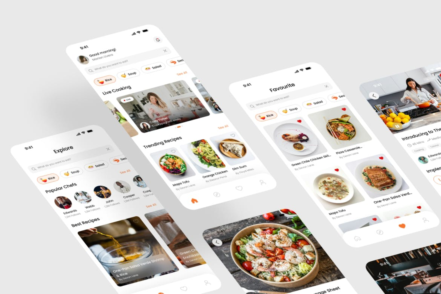 5912 烹饪食谱手机应用 App UI Kit