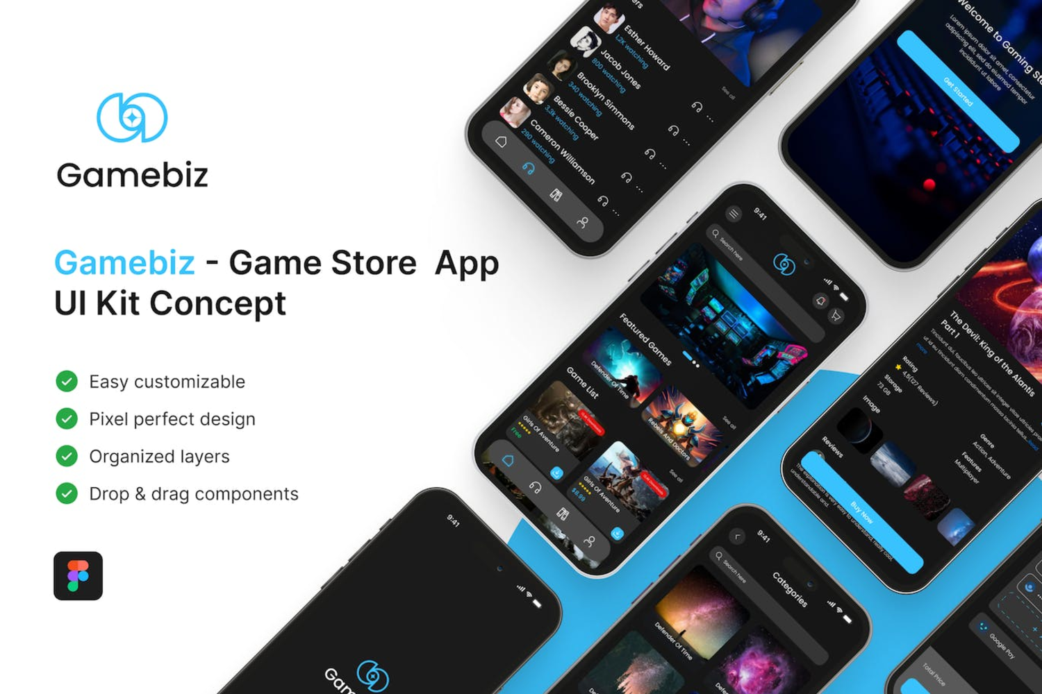 5935 游戏手机商店应用 App UI Kit