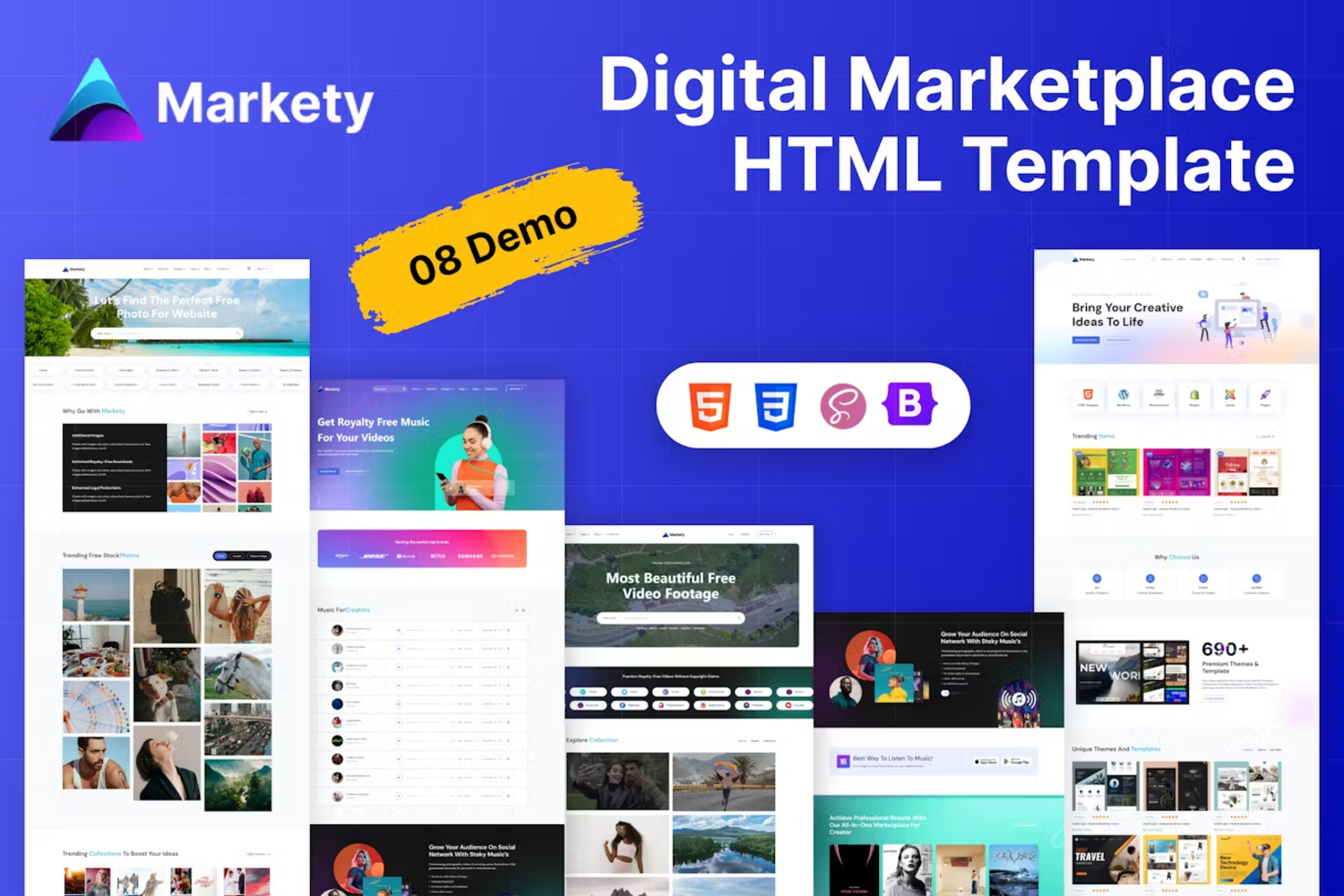 5942 多功能响应式电脑数字市场HTML模板-Digital Marketplace HTML Template