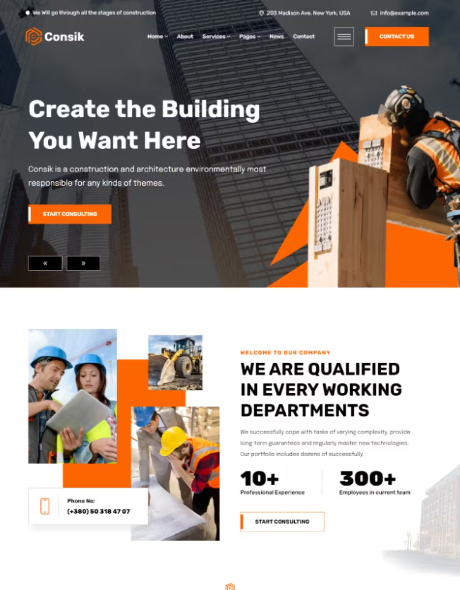 5948 专业灵活施工翻新HTML主题电脑模板-Consik – Construction & Architecture HTML Template