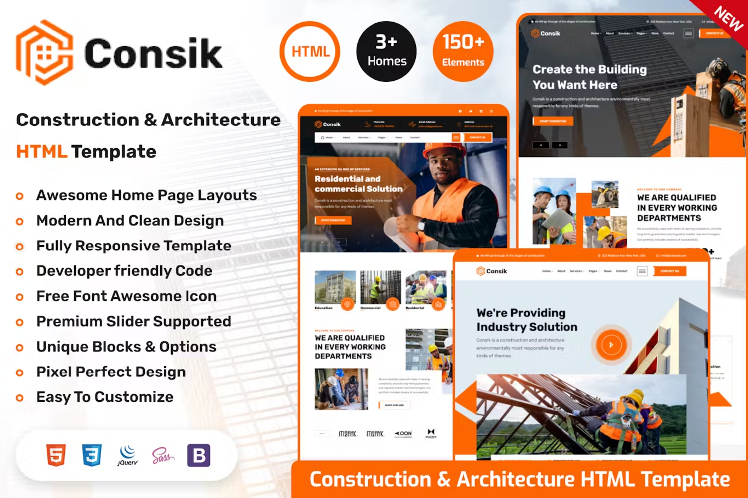 5948 专业灵活施工翻新HTML主题电脑模板-Consik – Construction & Architecture HTML Template