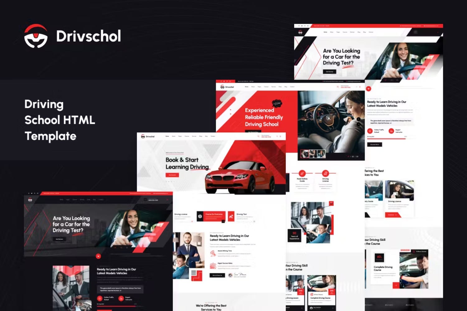 5958 高清驾校教育系统电脑模板-Drivschol – Driving School HTML Template