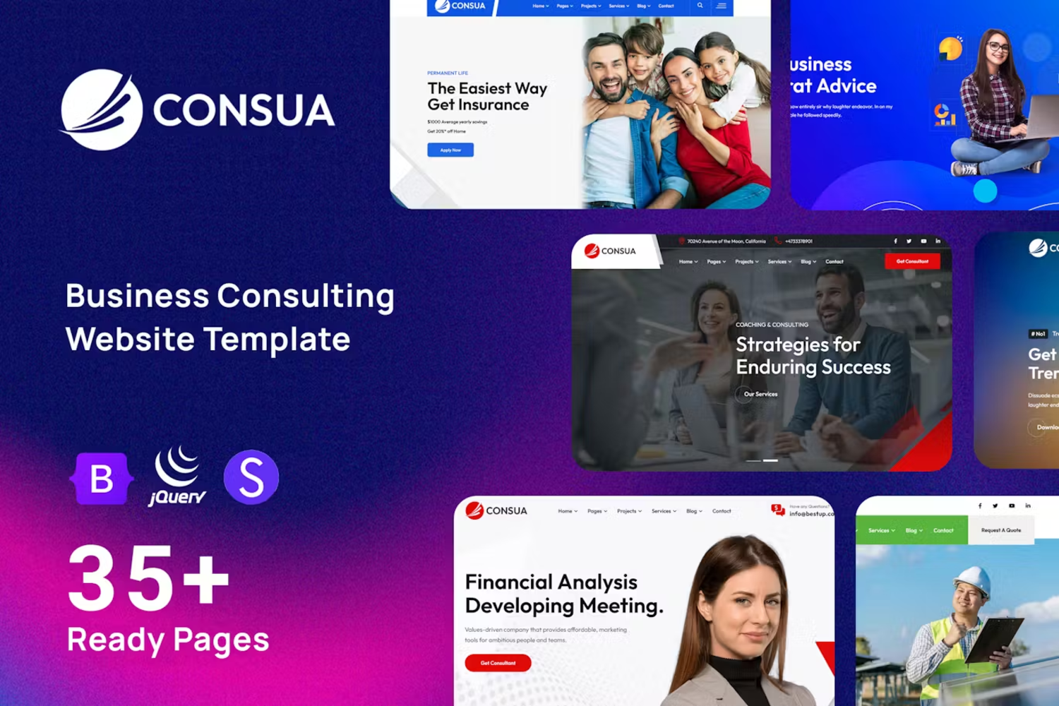 5962 现代商业咨询电脑模板-Consua – Consulting Business Template