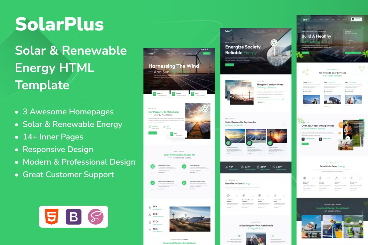 5966 现代化太阳能可再生能源高品质HTML电脑模板-SolarPlus – Solar & Renewable Energy HTML Template